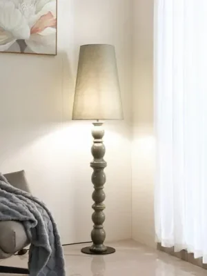 Značkový Lucande stojací lampa Lyndorin, zelená, keramika, 150 cm
