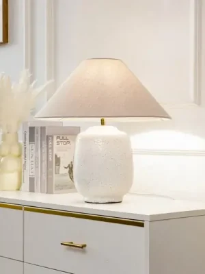 Stolní lampa Lucande Thalorin, výška 47 cm, bílá, keramika Výhodná Nabídka
