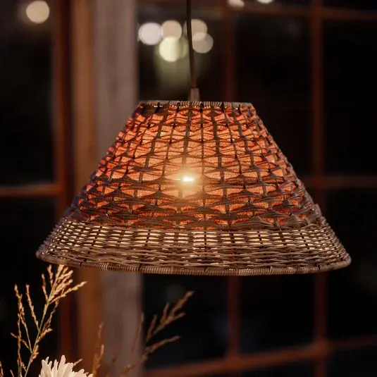 PR Home venkovní závěsná lampa Lisen, hnědá, zástrčka, Ø 45 cm Přímo Od Výrobce