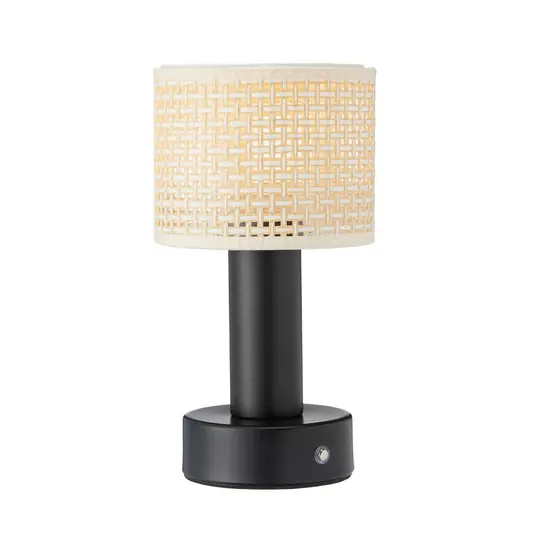 PR Home Nabíjecí stolní lampa Tiara, CCT, ratan/černá Expresní Doručení