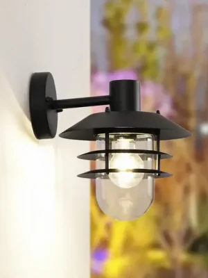 Akční Cena Venkovní nástěnné svítidlo Lindby Meliora, černé, železo, IP44, E27