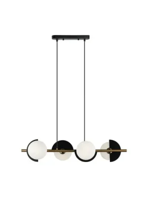 Závěsné svítidlo Darcy, černá/bronz, 4 světla Výprodej