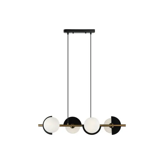 Závěsné svítidlo Darcy, černá/bronz, 4 světla Výprodej