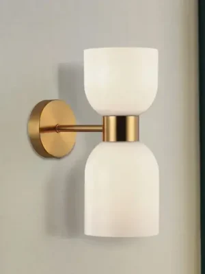 Nástěnné svítidlo Memory, sklo, bronz/bílá, 2 světla Nová Kolekce