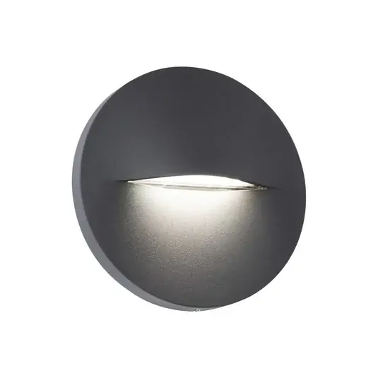Venkovní nástěnné svítidlo LED Vita, tmavě šedé, Ø 14 cm Akční Nabídka