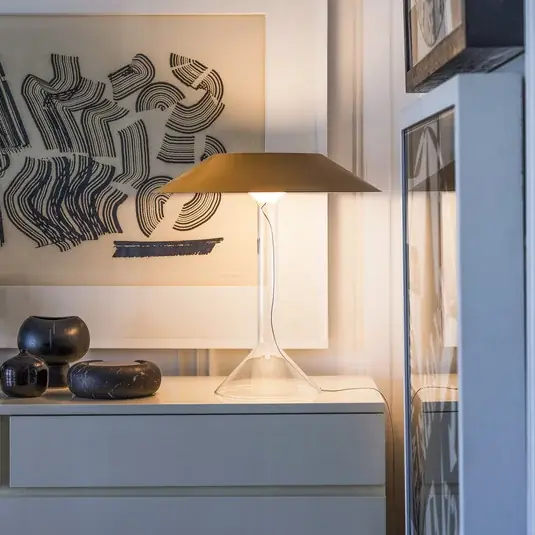 Nová Kolekce Foscarini LED stolní lampa Chapeaux M, okrově žlutá