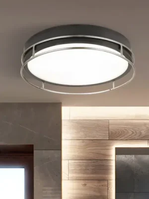 Vrácení Zdarma Stropní svítidlo Phoenix, Ø 40 cm, černá / chrom, IP44