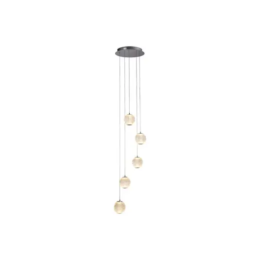 Závěsné svítidlo LED Allure, chrom, kulaté, 5 světelných zdrojů Nízká Cena