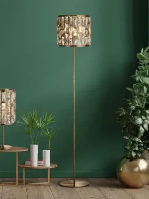 Stojací lampa Bijou, mosaz, křišťálové sklo Akční Nabídka