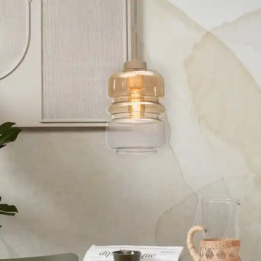 Závěsné svítidlo IT‘S ABOUT ROMI Verona, jantarová barva, Ø 15 cm Novinka