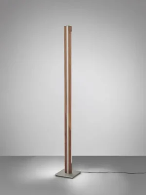 Stojací lampa Quitani Elis LED, ořech/nikl Kup Teď