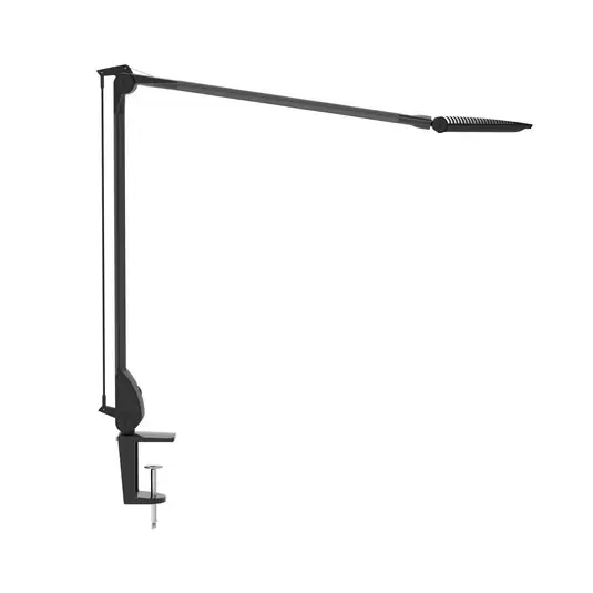 LED stolní lampa MAULoptimus antracitová svorka základna stmívatelné CCT Časově Omezené