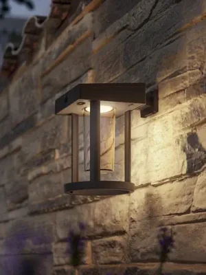 Top Prodej Solární nástěnná lampa Philips Camill, černá/čirá, Ø 14 cm