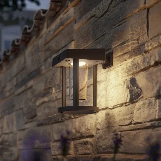 Top Prodej Solární nástěnná lampa Philips Camill, černá/čirá, Ø 14 cm