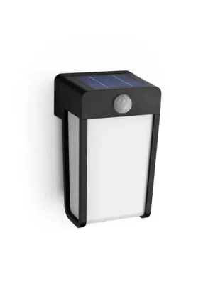 Aktuální Philips LED solární nástěnné světlo Shroud, černé/opálové, senzor