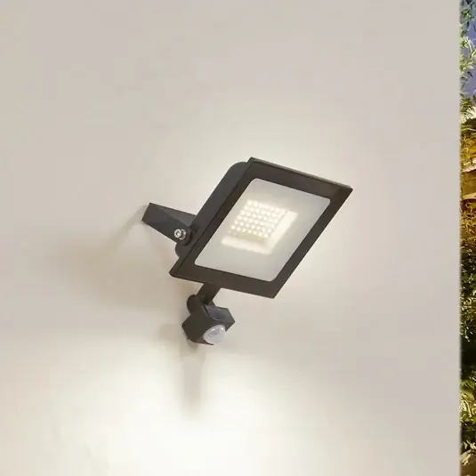 Prios LED venkovní reflektor Maikel, 50W, 4000lm, kov, senzor Nízká Cena