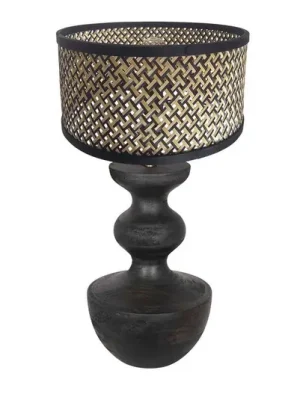 Stolní lampa Lyons 3747ZW, černá/přírodní proutí Nízká Cena