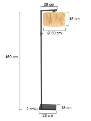 Stojací lampa Stang, přírodní proutí Tovární Cena