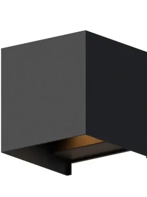 Calex LED venkovní nástěnné svítidlo Cube, nahoru/dolů, výška 10 cm, černé Ověřený