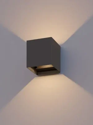 Calex LED venkovní nástěnné svítidlo Cube, up/down, výška 10 cm, antracitová Tovární Cena