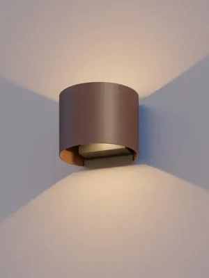 Calex LED venkovní nástěnné svítidlo oválné, nahoru/dolů, výška 10 cm, rezavě Výprodej