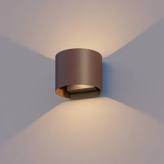 Calex LED venkovní nástěnné svítidlo oválné, nahoru/dolů, výška 10 cm, rezavě Výprodej