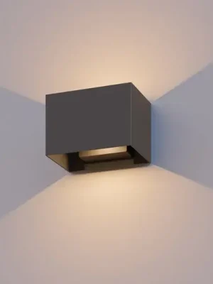 Venkovní nástěnné svítidlo Calex Rectangle up/down výška 10 cm antracitová Expresní Doručení