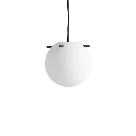 FRANDSEN Závěsné světlo Koi, sklo, bílé/černé, Ø 19 cm Sezónní Sleva