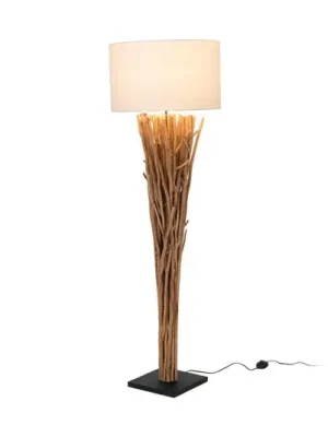 Cenová Bomba Stojací lampa Palmaria, barva dřeva/béžová, výška 177 cm, dřevo