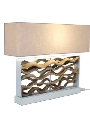 Nakupujte Hned Stolní lampa Tremiti, barva dřeva/béžová, výška 67 cm, dřevo