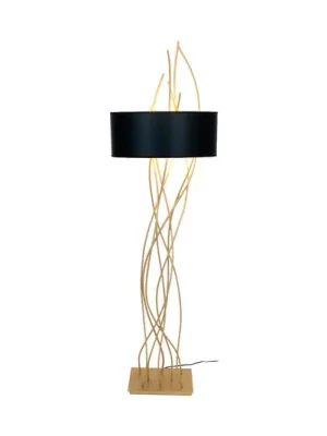 Oválná stojací lampa Elba, zlatá/černá, výška 180 cm, železo Speciální Cena