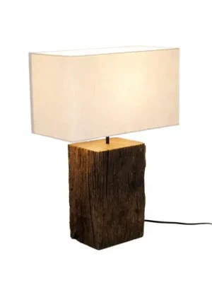 Stolní lampa Montecristo, barva dřeva/béžová, výška 59 cm, dřevo Cenový Hit