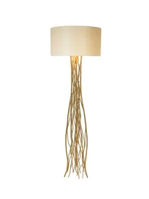 Ověřený Stojací lampa Capri, zlatá/ecru, výška 155 cm, kované železo