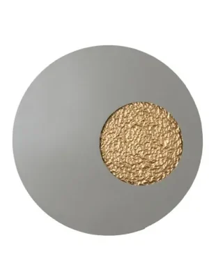 Nástěnné LED svítidlo Luna, šedá/zlatá barva, Ø 80 cm, železo Víkendová Akce