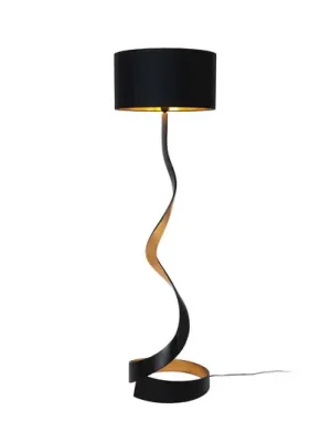 Stojací lampa Vortice, černá/zlatá, výška 157 cm, železo Novinka