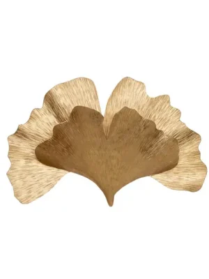 Vysoce Kvalitní Nástěnné svítidlo Ginkgo, zlatá barva, šířka 38 cm, železo