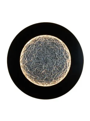 Nástěnné svítidlo LED Luna Pietra, hnědočerná/stříbrná, Ø 80 cm Časově Omezené