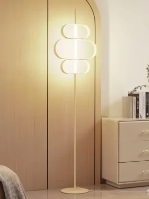Stojací lampa Lucande LED Audrina, béžová, kov, stmívatelná Ihned K Objednání