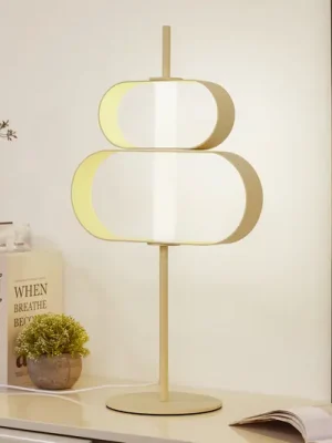 Finální Výprodej Stolní lampa Lucande LED Audrina, béžová, kov, stmívatelná