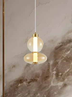 Oblíbený Závěsné světlo LED Daphne, sklo jantarově průhledné, výška 28 cm
