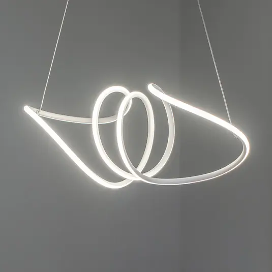 Časově Omezené Závěsné světlo LED Loca, plast, bílé, 56 W, délka 70 cm