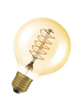Ověřený OSRAM LED Vintage 1906, G80, E27, 4,8 W, zlatá, 2 200 K, stm.