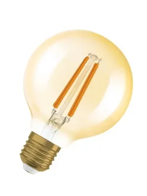 Nová Kolekce OSRAM LED Vintage 1906, G80, E27, 7,2 W, zlatá, 2 400 K, stm.