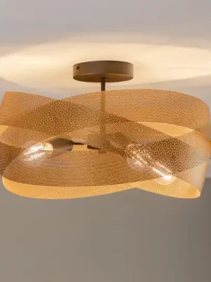 Speciální Cena Euluna stropní světlo Tornado, zlatá, Ø 50 cm