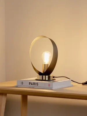 Euluna stolní lampa Petla, černá/zlatá, kov, Ø 19 cm Kup Teď