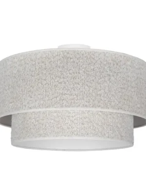 Euluna stropní světlo Boucle, ecru, textil, Ø 45 cm, jednožárovkové Časově Omezené