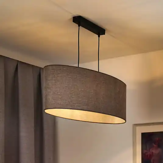 Euluna závěsné světlo Celine, cappuccino, žinylková tkanina, 80 cm Akční Nabídka