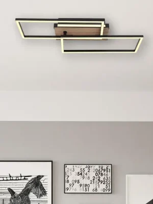 Super Cena Stropní svítidlo Colli LED, šířka 49 cm, tmavé dřevo, dřevo