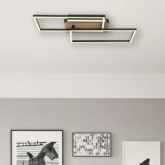 Super Cena Stropní svítidlo Colli LED, šířka 49 cm, tmavé dřevo, dřevo