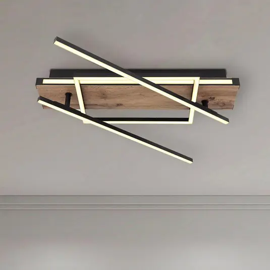 Stropní svítidlo Colli LED, šířka 52 cm, tmavé dřevo, dřevo Novinka